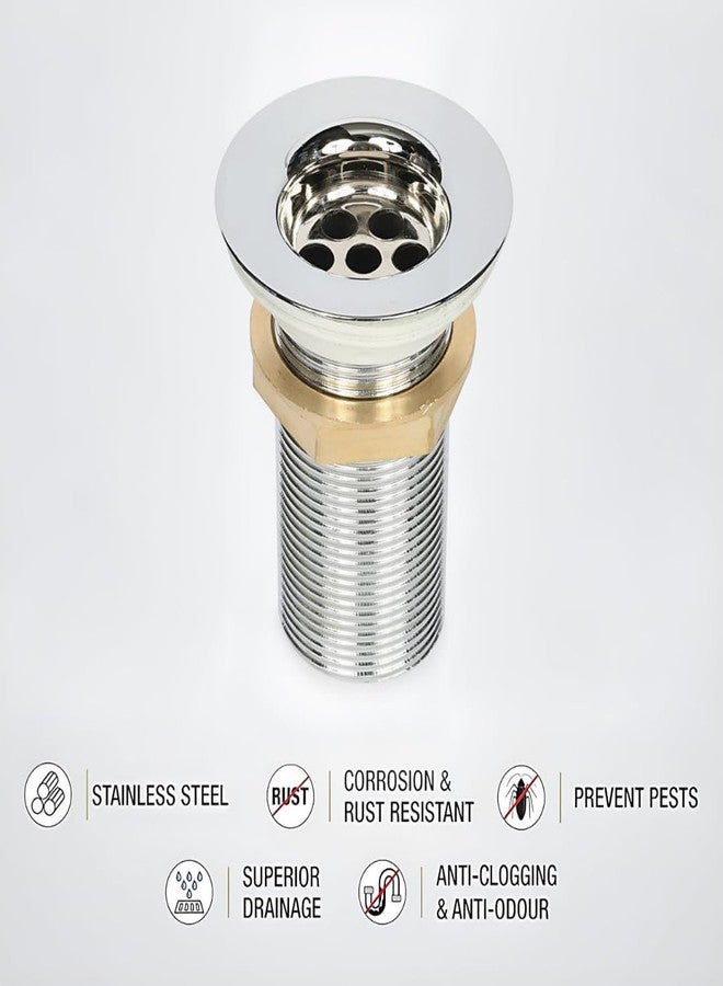 COSWARE وصلة تصريف مياه شديدة التحمل من الفولاذ المقاوم للصدأ من الدرجة 304 من COSWARE مقاس 4 بوصات لحوض الغسيل | تصميم فريد بنظام غسالة مزدوجة، وصلة تصريف مياه شديدة التحمل لحوض الغسيل (عبوة من قطعة واحدة) - Image 2